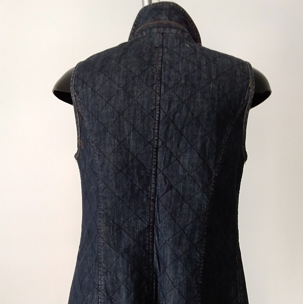 Quilted Denim Vest NWOT - Picture 7 of 8
